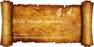 Glöckner Avarka névjegykártya